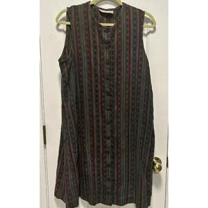 Aunt Abigail’s Attic Green Aztec Dress with Pockets see‎ pics XL Western Artisy